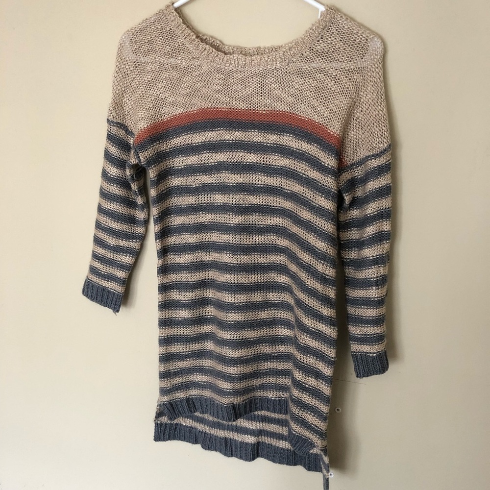 Pink Rose Stripped Sweater.